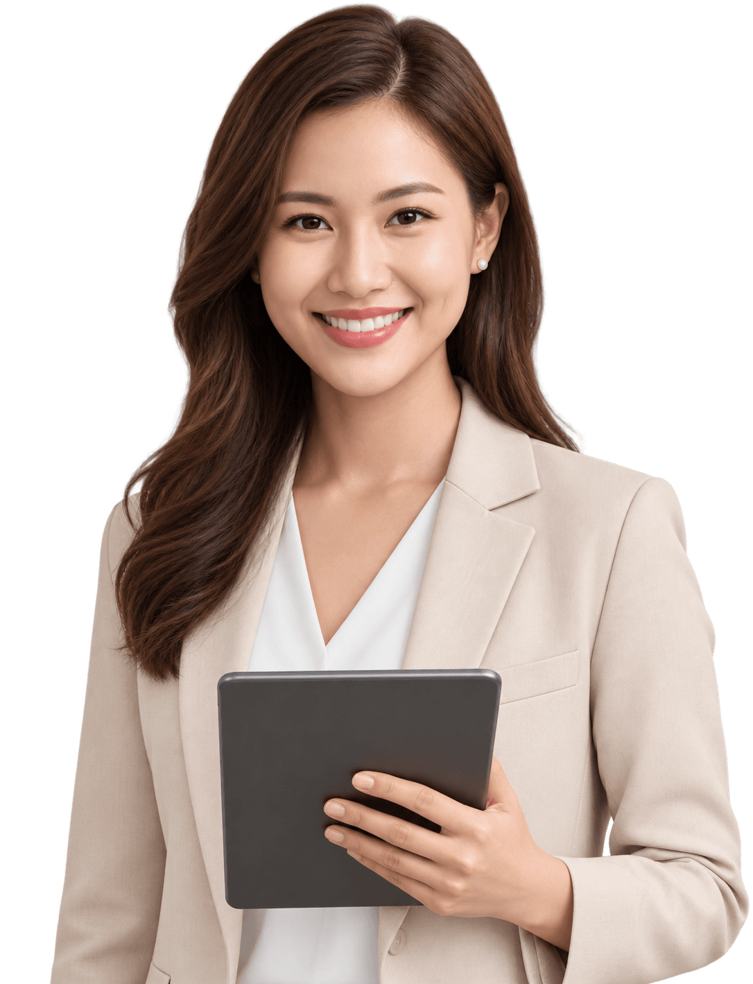 Education professional holding a tablet